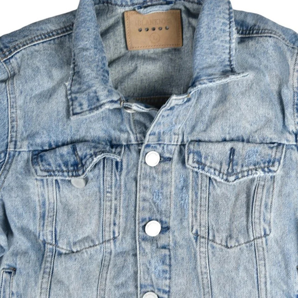 Blank NYC || Denim Jean Jacket Cropped Hem Classic Trucker Size Large - Picture 6 of 14